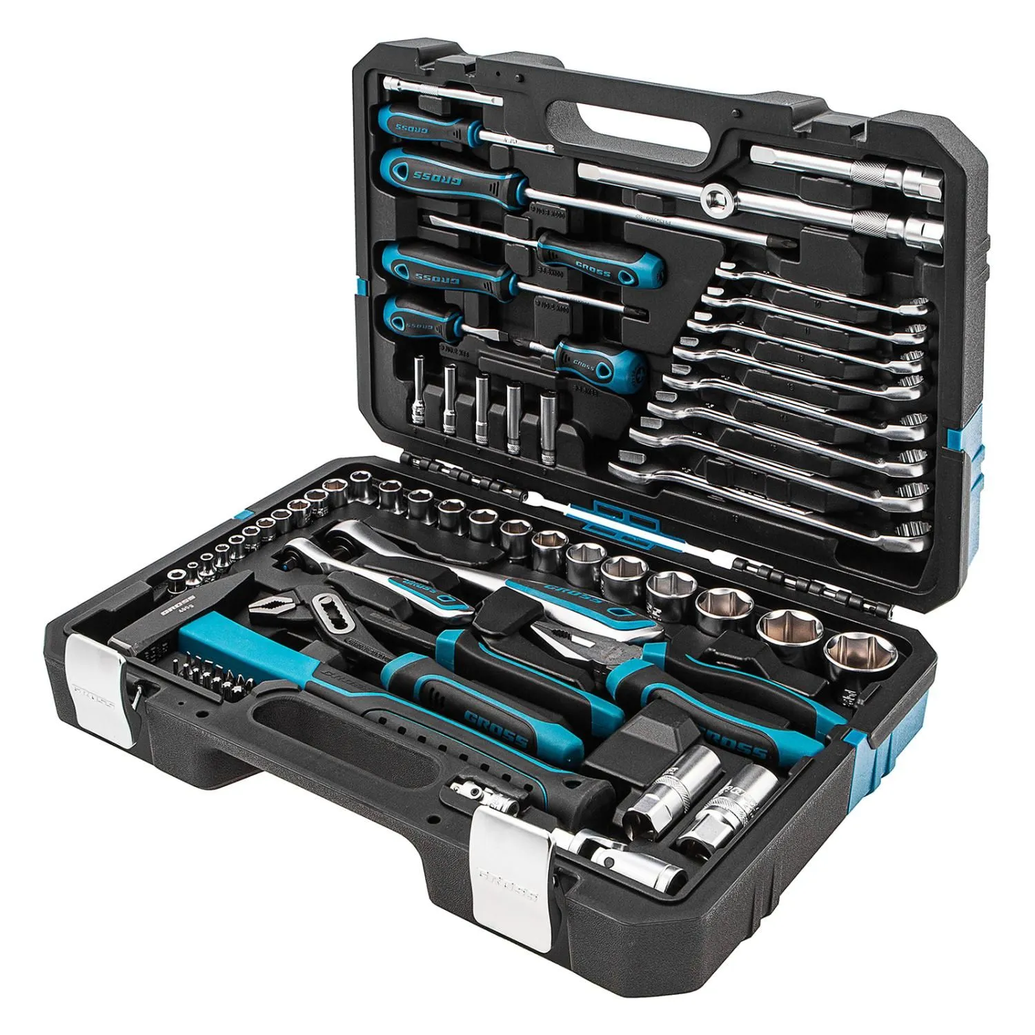 Набор инструментов, 1/4", 1/2", CrV, 120 зубьев, 76 предметов Gross купить