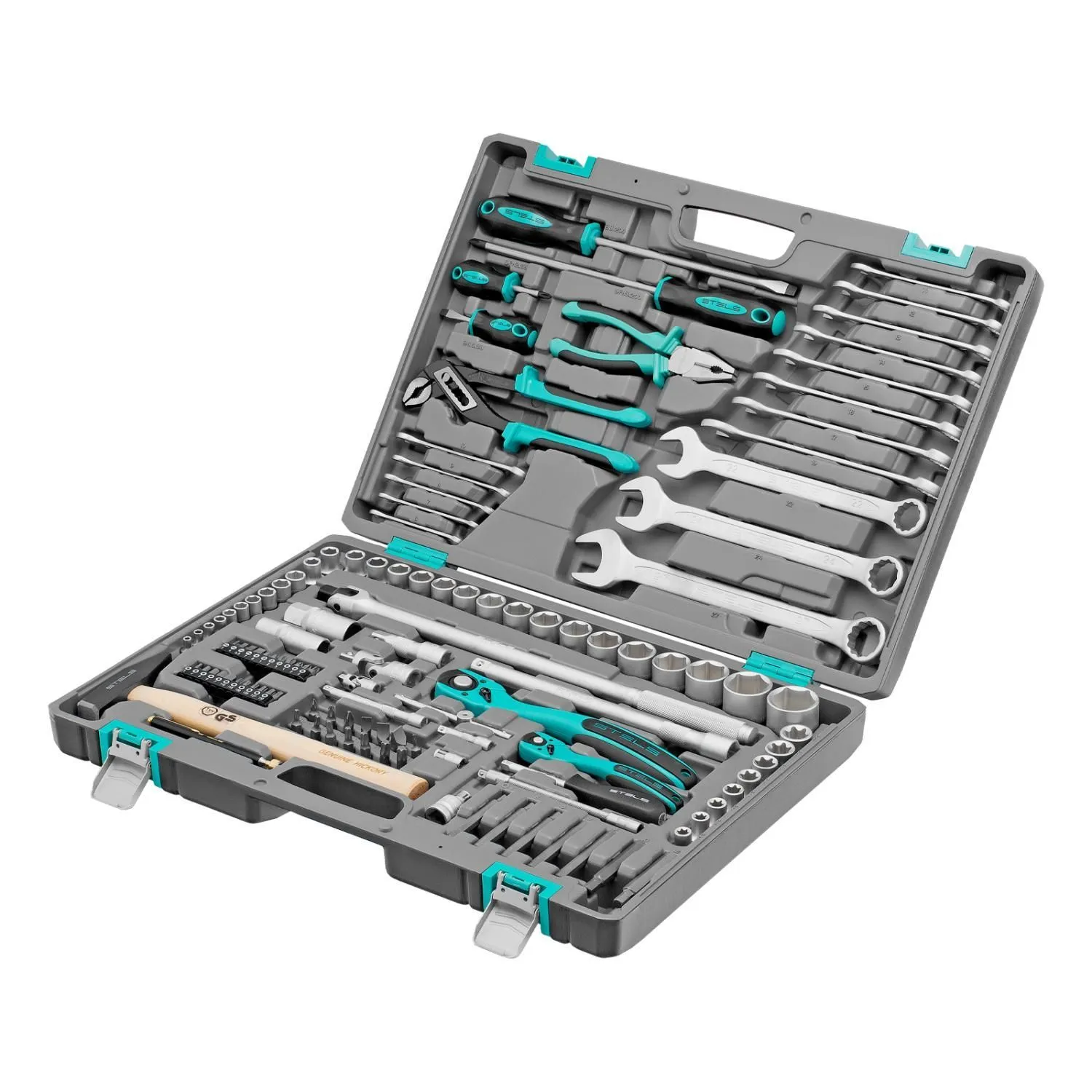 Набор инструментов, 1/4", 1/2", Cr-V, S2, усиленный кейс, 119 предметов Stels купить