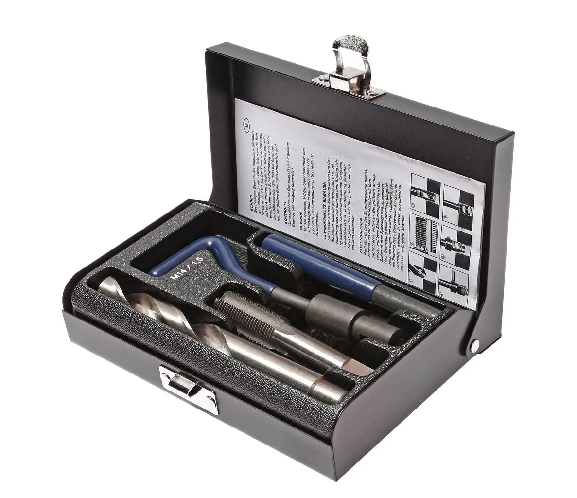 Набор инструментов и вставок для восстановления резьбы М14х1.5мм L=21мм 9 предметов JTC купить