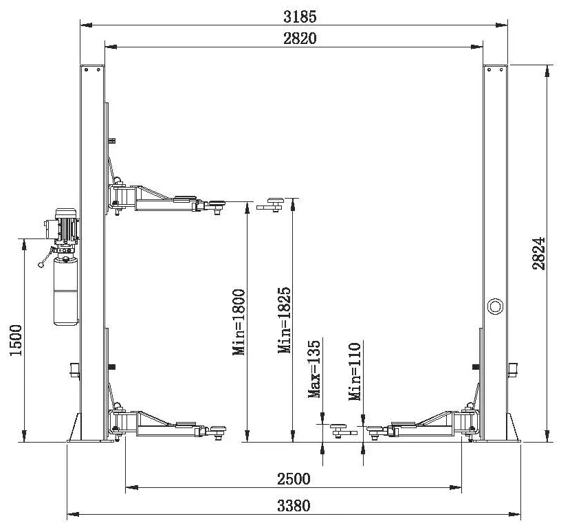 Электрогидравлический подъемник Подъёмник 2-х стоечный 4.0т, ПГН2-4.0(М)