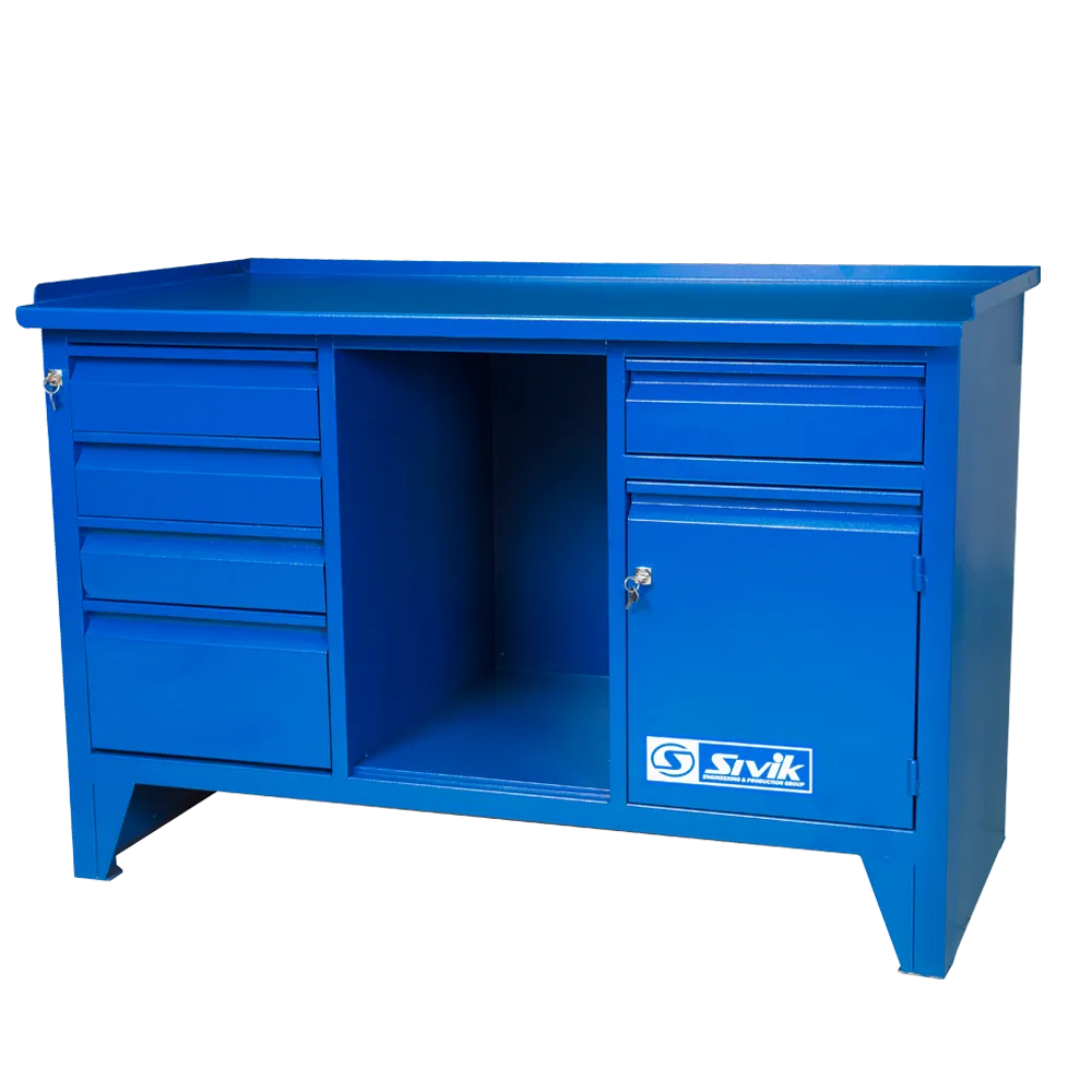 Верстак слесарный двухтумбовый с нишей КС-014 купить в COMPASS MARKET