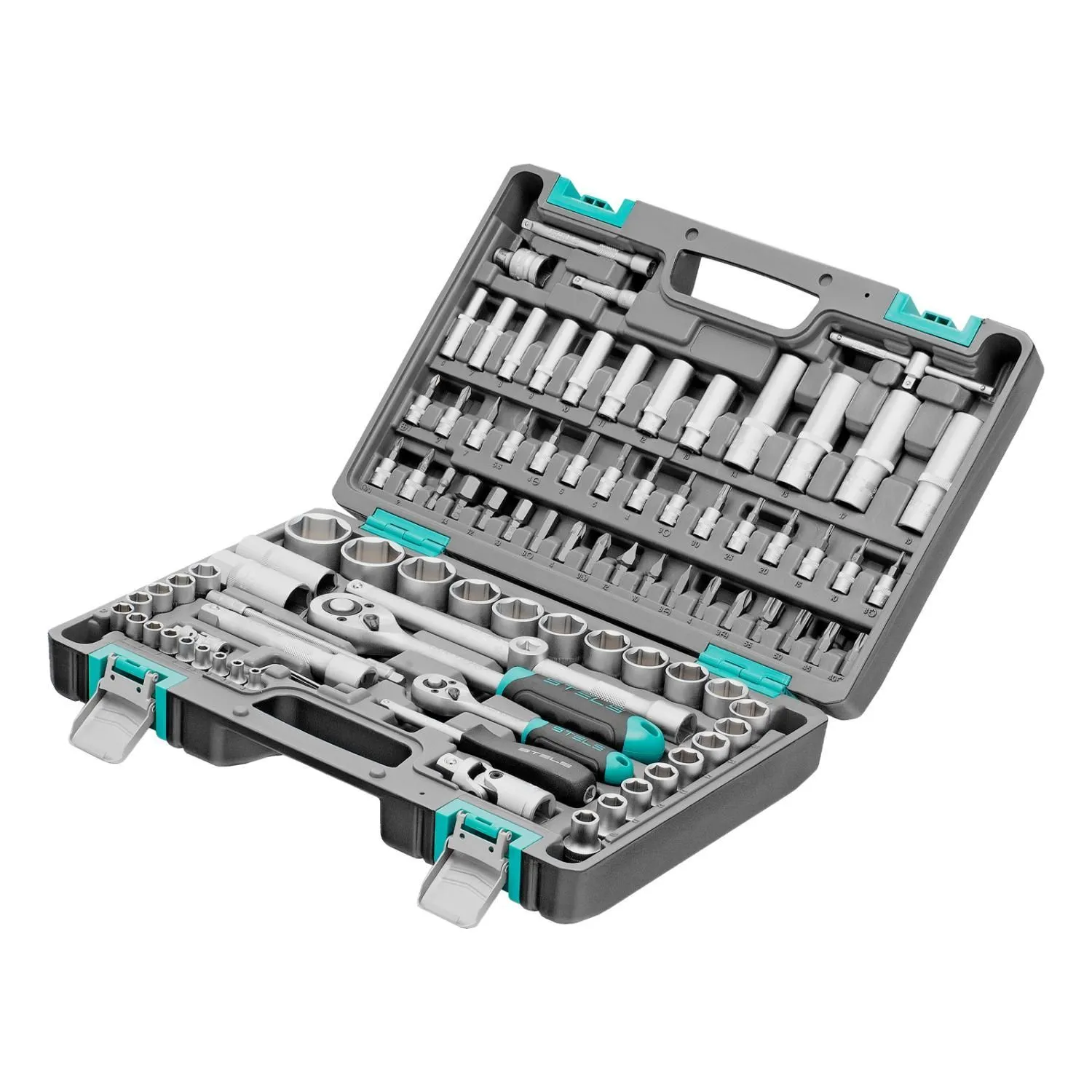 Набор инструментов, 1/2", 1/4", CrV, пластиковый кейс 94 предмета Stels купить